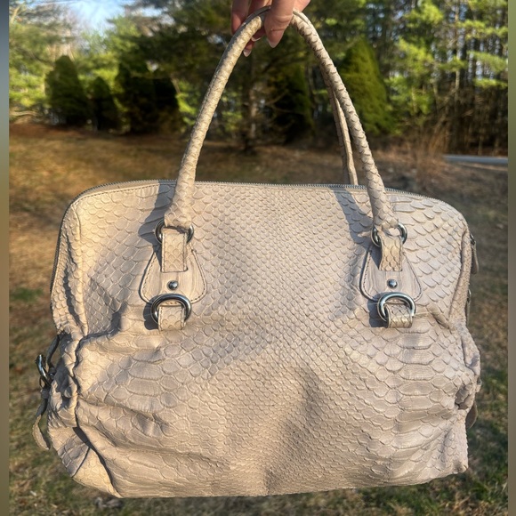 Furla Python Embossed Leather Shoulder Bag - Picture 15 of 17